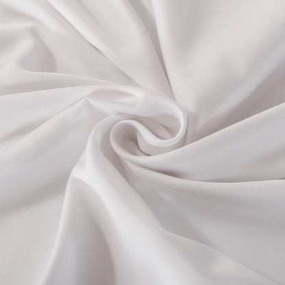 Detailed bamboo fitted sheet with smooth silky weave in white